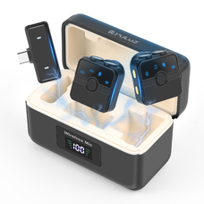 PULUZ SmartLink WS300 mágneses vezeték nélküli csíptetős mikrofon töltőtokkal, Type-C vevőegységgel (RX) és 2 adóval (TX) (fekete) PU3155B