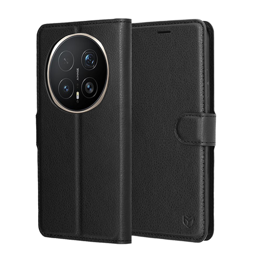 Honor Magic8 Pro Fekete Techsuit - Leather Folio tok.