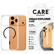 CARE, a PanzerGlass által, Flagship Urban Explorer tok fekete MagSafe-fel iPhone 17 Pro-ra - Átlátszó tok