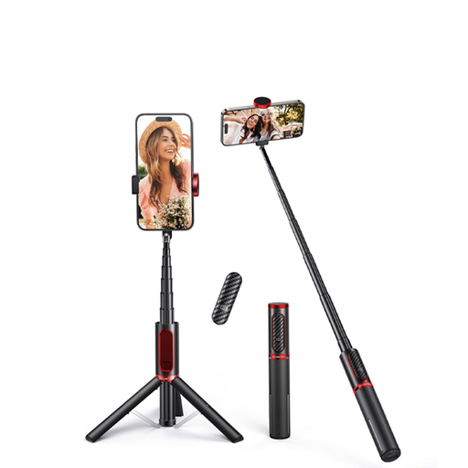 Selfie Bot Acefast E31 - Automatikus Állvánnyal, Hosszú Teleszkópos Karral, Távirányítóval, 177cm, 60-95mm-es Telefonokhoz - Fekete