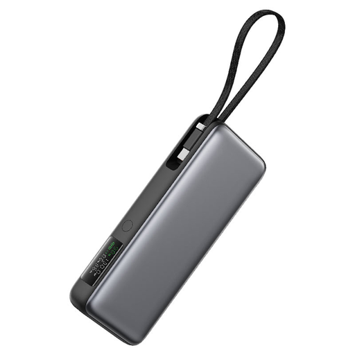 Acefast Power Bank (M22-20000) - Kábellel, Type-C, 20000mAh, 74Wh, PD130W, Kétirányú Gyors Töltés, LED Kijelző - Fekete