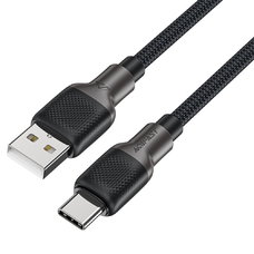 Acefast Gyors töltőkábellel USB-ről Type-C-re, 3A, 25.000 hajlítás, tartós szilikon, 1.2m - Fekete