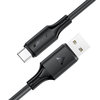 Acefast USB Type-C adatkábel (C17-04), gyorstöltő, 3A, hajlításálló, puha szilikon, 1,2 m - fekete - 0. kép
