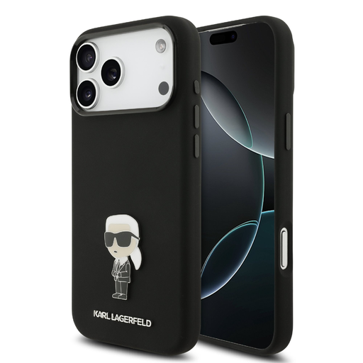  iPhone 17 Pro Max Karl Lagerfeld Liquid Silicone Metal Ikonik tok