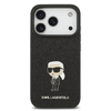  iPhone 17 Pro fekete Karl Lagerfeld Fixed Glitter Metal Ikonik tok - 1. kép