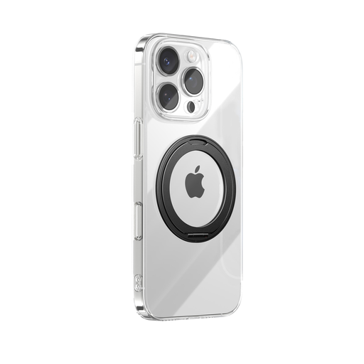 Joyroom JR-16JL6 iPhone 16 Pro Ultra-Vékony MagSafe Kompatibilis Tok 360°-os Gyűrűs Állvánnyal - Fekete tok