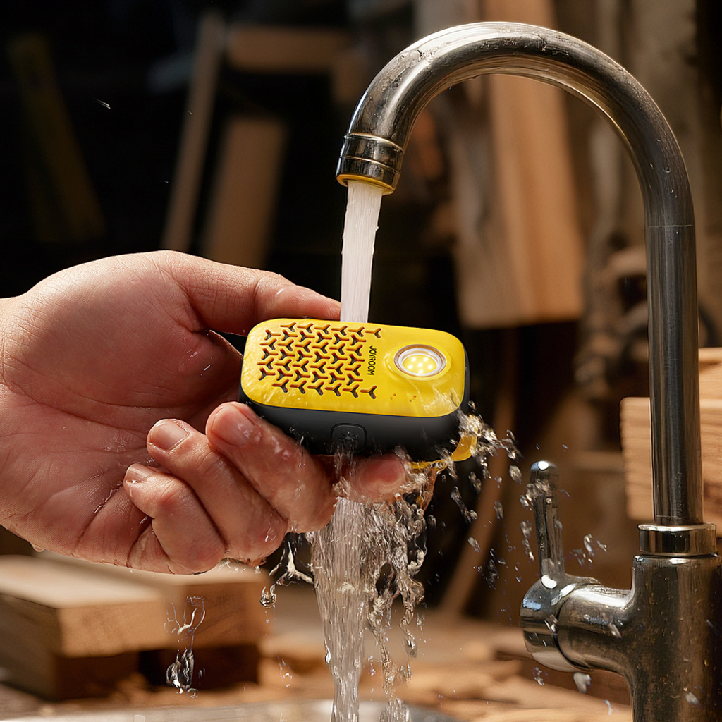 Joyroom Maya JR-MS03 hordozható Bluetooth hangszóró beépített zseblámpával, ellenálló - sárga - 42