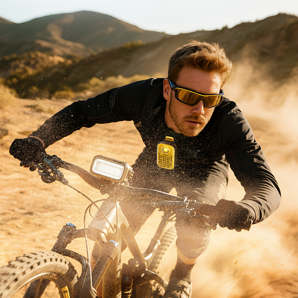 Joyroom Maya JR-MS03 hordozható Bluetooth hangszóró beépített zseblámpával, ellenálló - sárga - 48