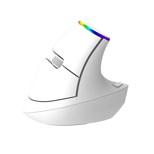 Delux M618C Vezeték nélküli függőleges egér 2.4G 1600DPI RGB (fehér)