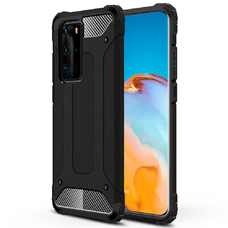 Huawei P40 Pro Techsuit Hybrid Armor Fekete tok