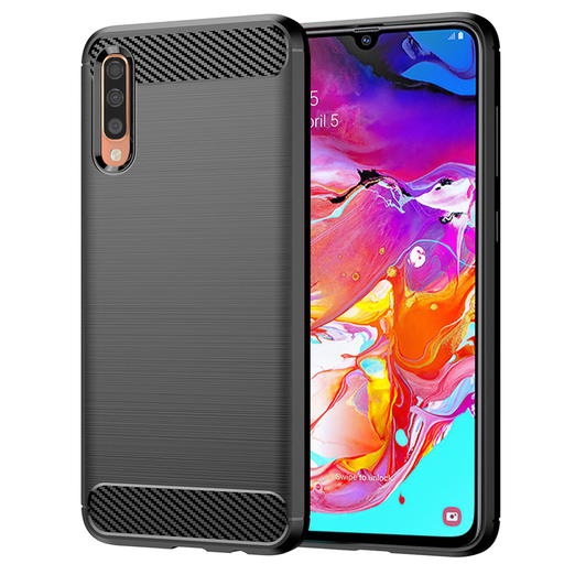 Samsung Galaxy A70 / A70s Techsuit - Carbon Silicone - Fekete tok