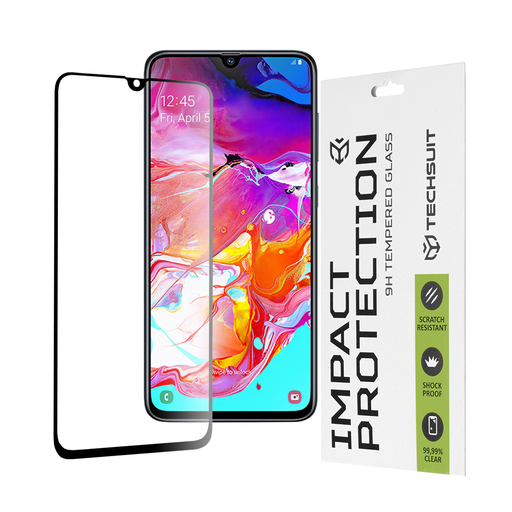 Samsung Galaxy A70 / A70s / A90 5G Fekete Techsuit 111D Full Cover / Full Glue Üveg üvegfólia
