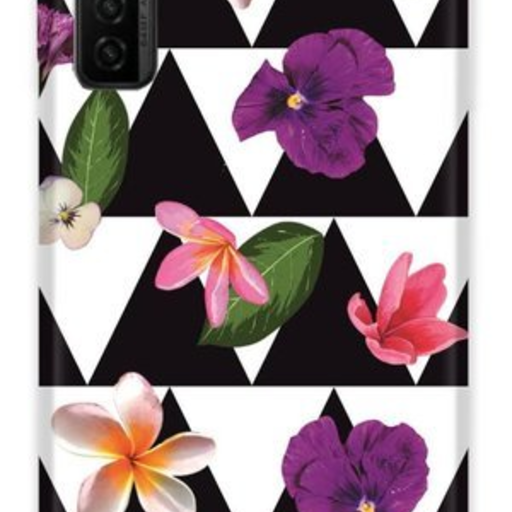 Casegadget virág és háromszög mintás tok HUAWEI P40 LITE 5G Casegadget virág és háromszög mintás tok HUAWEI P40 LITE 5G