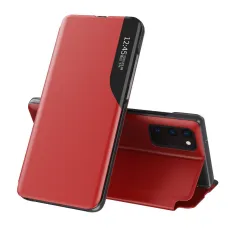 Eco Leather View Case intelligens fliptok Samsung A72 piros