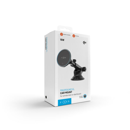 Fixed MagRound 2 XL autós tartó műszerfalra (FIXMRO2-XL-BK) - MagSafe, Gyors vezeték nélküli töltés, 15W, Qi2, Type-C - Fekete