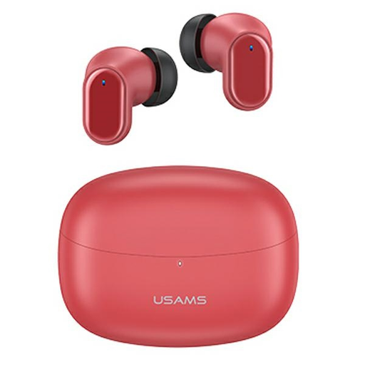 BH Series USAMS Bluetooth 5.1 TWS vezetéknélküli fülhallgató piros BHUBH03