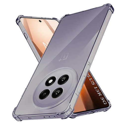 OnePlus 13R Techsuit - Shockproof Clear Silicone - Smoke Black tok