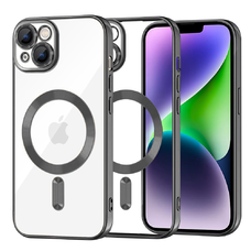 iPhone 14 Plus Fekete Techsuit Luxury Crystal MagSafe tok