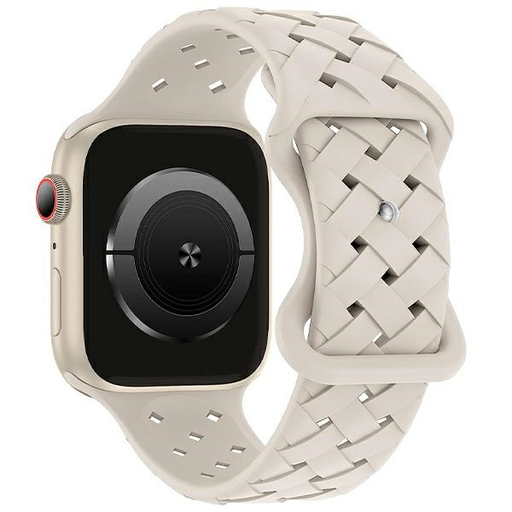 Apple Watch Beline Szilikon Fonott Szíj 42/44/45/49 mm Bézs/Csillagfény