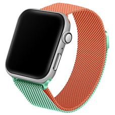 Apple Watch 42/44/45/49mm Beline Steel szíj zöld/narancs