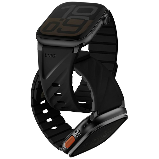 Apple Watch UNIQ Fluo 49/46/45/44/42/41/40mm Mágneses fekete szíj