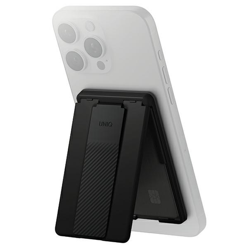 UNIQ Heldro ID mágneses pénztárca állvánnyal és pánttal fekete/éjfekete