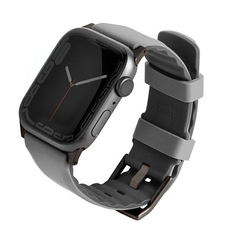 Apple Watch 1/2/3/4/5/6/7/8/9/SE/SE2/SE3 38/40/41 mm UNIQ Linus Szíj Airosoft Szilikon kréta szürke
