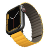 Apple Watch 1/2/3/4/5/6/7/8/9/SE/SE2/SE3/Ultra/Ultra 2/Ultra 3 42/44/45/49mm UNIQ Revix kétoldalas mágneses szíj mustár - 0. kép