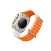 Apple Watch 42/44/45/49mm Series 1/2/3/4/5/6/7/8/9/SE/SE2/SE3/Ultra/Ultra2 UNIQ Revix Evo szíj - Narancs-Fehér - 1. kép