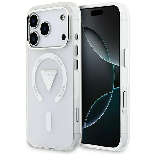iPhone 17 Pro Guess IML Gradient Triangle Logo MagSafe átlátszó tok
