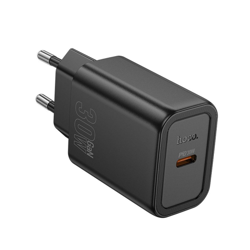 Fali Töltő Hoco N62, 30W, 3A, 1 x USB-C, Fekete