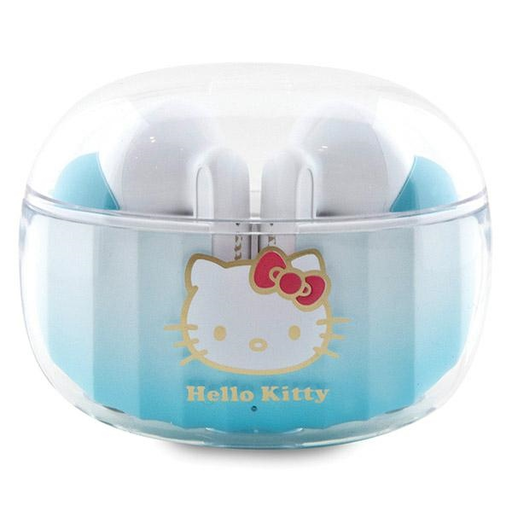 Hello Kitty Bluetooth fülhallgató HKTWSHDGKEQ TWS + dokkoló állomás kék árnyalatú elektroplating logó
