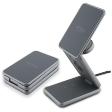 TUMI hajtogatható 3 az 1-ben vezeték nélküli töltő 15W + tok szürke