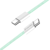 MacBook Pro Számítógép ColorWay Data Cable (CW-CBPDCC061-G), Type-C to Type-C, PD Gyors Töltés 60W, 3A, Nylon, 1m - Zöld - 2. kép