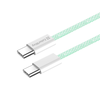 MacBook Pro Számítógép ColorWay Data Cable (CW-CBPDCC061-G), Type-C to Type-C, PD Gyors Töltés 60W, 3A, Nylon, 1m - Zöld - 3. kép
