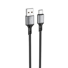 Borofone USB-A to Micro-USB, Type-C, Lightning, Szilikon, Univerzális, 2A, 1m adatkábel - Fekete (BX83)