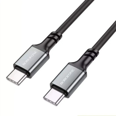 Data Cable (BX83) Type-C to Type-C, Szilikon, Univerzális, 60W, 1m - Fekete Borofone kábel