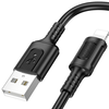 Data Cable Borofone Feliz Series (BX111) - USB to Lightning, PVC, Univerzális, 60W, 2.4A, 1m - Fekete - 1. kép
