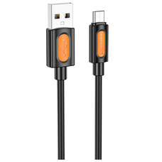 Borofone BX114 Szilikon Sorozat Adatkábel - USB - Micro-USB, Szilikon, 2.4A, 1m - Fekete