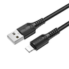 USB to Lightning Borofone Certain Series BX116 adatkábel, Nylon Fonott, 2.4A, 1m - fekete - 0. kép