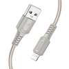 USB to Lightning Borofone Certain Series BX116 adatkábel, Nylon Fonott, 2.4A, 1m - fekete - 1. kép