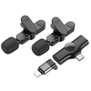 Wireless Lavalier Microphones Trophy (BFK12) - 2.4Ghz, Type-C, Lightning, 70mAh - Fekete Borofone - (2 pack) - 1. kép