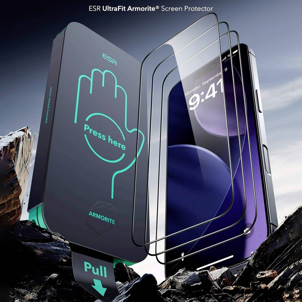 iPhone 17 Pro Max ESR Armorite Screen Protector UltraFit (2 db) - Átlátszó üvegfólia - 7