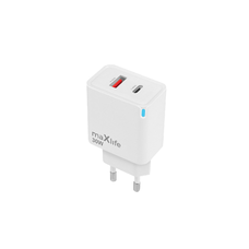 Maxlife MXTC-09-30AC GaN PD QC töltő 1x USB-C 1x USB 30W fehér