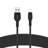 Belkin BOOST CHARGE PRO Flex USB-A to LTG, Braided Silicone Cable - 3M - Black - 3. kép