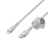 Belkin BOOST CHARGE PRO Flex USB-C to LTG, Braided Silicone Cable - 2M - White - 2. kép