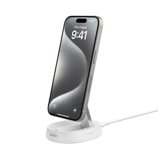 Belkin BOOSTCHARGE PRO Convertible Qi2 15w Magnetic Charging Stand, w/PSU - White