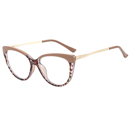 Anti-Blue Light Glasses Techsuit Reflex Metal (F5018-C42) - Cat Eye - Nude Leopard.