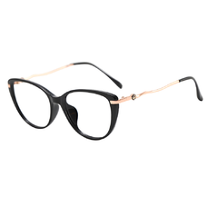 Női Anti-Blue Light Szemüveg, Kerek, TR90&Fém keret, AC lencse - Arany/Fekete Techsuit Reflex PC (86162)