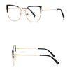Női Anti-Blue Light Szemüveg Techsuit Reflex PC (3156), Macskaszem, Fém Keret, AC Lencse - Arany/Fekete - 1. kép